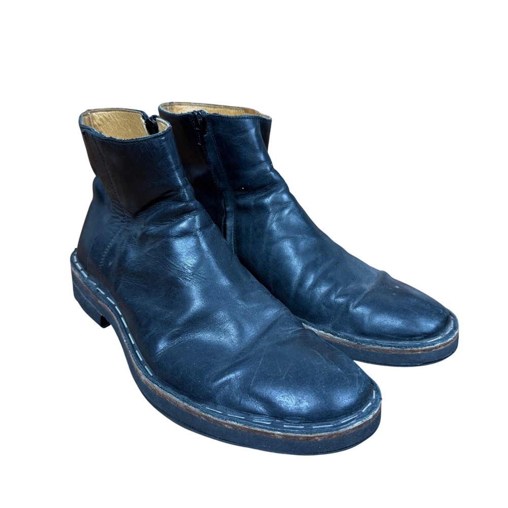 Maison Martin Margiela Ankle Boots Mens 44 Black Leather Side Zip Italy 22